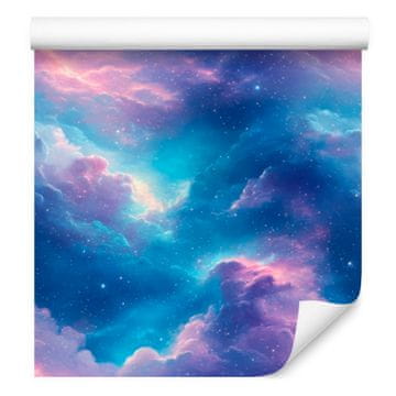 Akvarelna tapeta z galaksijo modra, vijolično ozadje 50x1000 cm