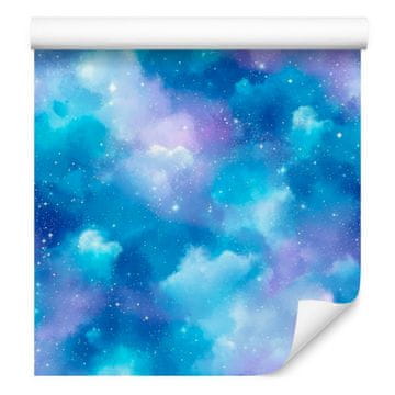 Akvarelna tapeta Galaxy modra, azurna in celadon 50x1000 cm