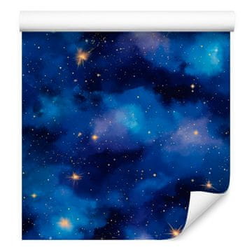 Akvarelna tapeta Galaxy modra, temno modra in rjava 50x1000 cm