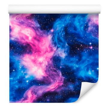 Akvarelna tapeta Galaxy modra, vijolična, mornarsko modra in azurna 50x1000 cm