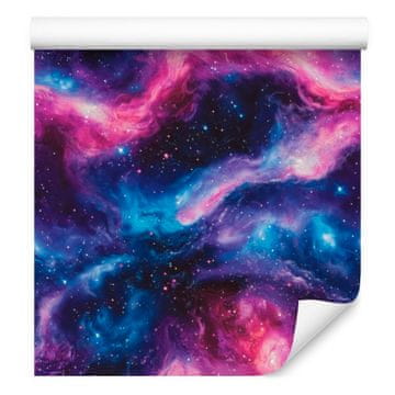 Akvarelna tapeta Galaxy modra, vijolična, mornarsko modra in indigo 50x1000 cm