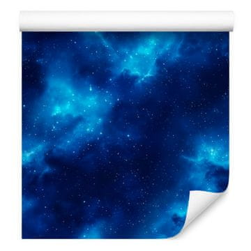 Akvarelna tapeta Galaxy, modra in temno modra, fini detajli 50x1000 cm