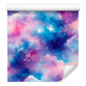 Akvarelna tapeta Galaxy modro-vijolična, vijolično ozadje 50x1000 cm