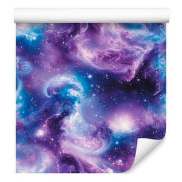Akvarelna tapeta Galaxy modro-vijolična, modro ozadje 50x1000 cm