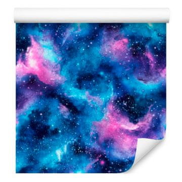 Akvarelna tapeta Galaxy modro-modra, mehke oblike 50x1000 cm