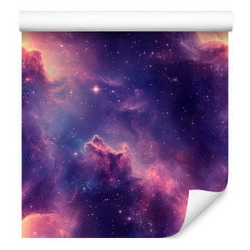 Akvarelna tapeta Galaxy Vijolična in indigo, roza ozadje 50x1000 cm
