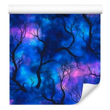 Tapeta z akvarelno galaksijo, drobni detajli, modra 50x1000 cm
