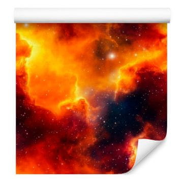 Akvarelna tapeta Galaxy rdeča, zlata in breskev 50x1000 cm