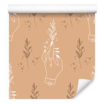 Tapeta Boho vzorec zlata in krem za dnevno sobo in spalnico 50x1000 cm