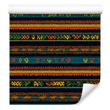 Barvita pletena tapeta v barvi rje in okre za dnevno sobo in spalnico 50x1000 cm