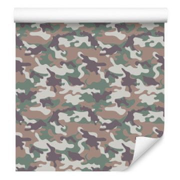 Vojaška kamuflažna tapeta sive in svetlo sive barve 50x1000 cm