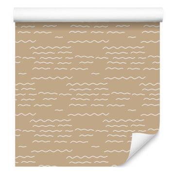 Bež tapeta s kaktusi, bež sredina za dnevno sobo in spalnico 50x1000 cm