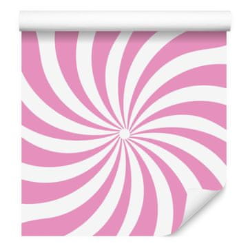 Hipi tapeta ozadje v pudrasto roza in beli barvi za dnevno sobo in spalnico 50x1000 cm
