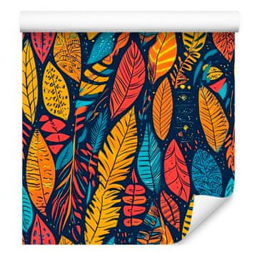 Boho zlata in mornarsko modra tapeta za dnevno sobo in spalnico 50x1000 cm