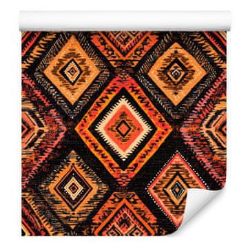 Boho oranžna in rjava tapeta za dnevno sobo in spalnico 50x1000 cm