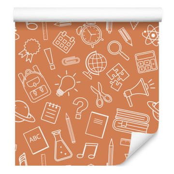 Fototapeta Šolski pripomočki Oranžna in breskev 50x1000 cm