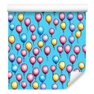 Fototapeta Rojstnodnevni baloni Azurno modri za dnevno sobo in spalnico 50x1000 cm
