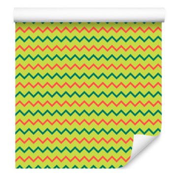 Cikcak zlato-rumena tapeta za dnevno sobo in spalnico 50x1000 cm