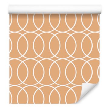 Tapeta geometrijski vzorec zlata in krem, zlato ozadje 50x1000 cm