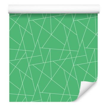Tapeta z geometrijskim vzorcem, zelena, zelena sredina 50x1000 cm