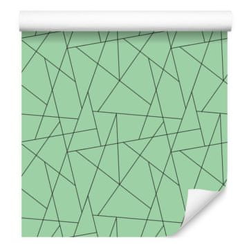 Tapeta z geometrijskim vzorcem, zelena in mint, zeleno ozadje 50x1000 cm