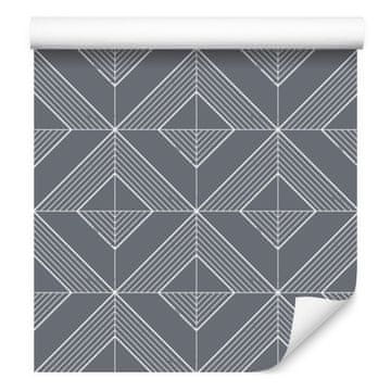 Geometrijska tapeta z rombi, siva, za dnevno sobo in spalnico 50x1000 cm