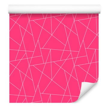 Tapeta z geometrijskim roza vzorcem, subtilnimi detajli 50x1000 cm