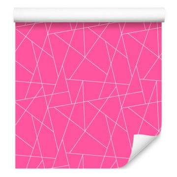Tapeta z geometrijskim vzorcem vijolična in pudrasto roza 50x1000 cm