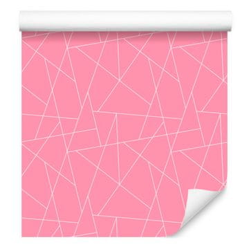 Tapeta z geometrijskim vzorcem v pudrasto roza barvi, subtilni detajli 50x1000 cm