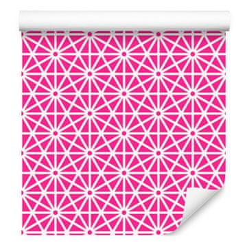 Tapeta z geometrijskim vzorcem, pudrasto roza, mehke oblike 50x1000 cm
