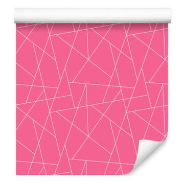 Tapeta z geometrijskim vzorcem pudrasto roza, zgornji del pudrasto roza 50x1000 cm