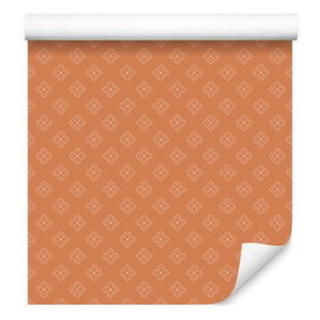 Oranžna tapeta z geometrijskim vzorcem za dnevno sobo in spalnico 50x1000 cm