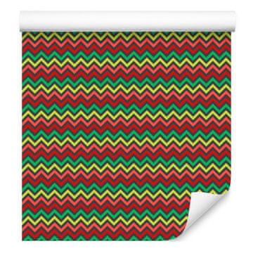 Cikcak rdeče-oranžna tapeta za dnevno sobo in spalnico 50x1000 cm