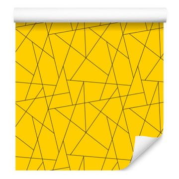 Tapeta z geometrijskim vzorcem, rumena, subtilne podrobnosti 50x1000 cm