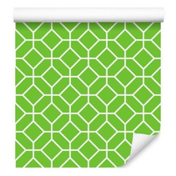 Tapeta z geometrijskim vzorcem limete za dnevno sobo in spalnico 50x1000 cm