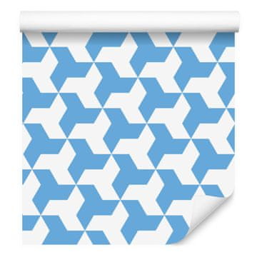 Geometrična azurna tapeta za dnevno sobo in spalnico 50x1000 cm