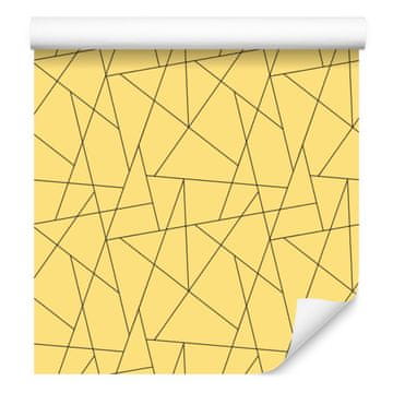 Krem tapeta z geometrijskim vzorcem, kremno ozadje za dnevno sobo in spalnico 50x1000 cm