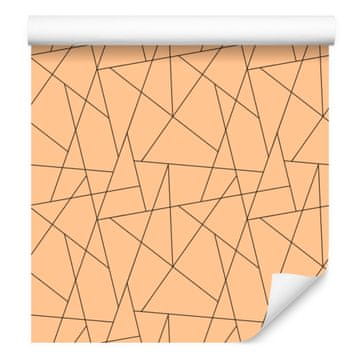 Tapeta z geometrijskim vzorcem, krem in zlata, za dnevno sobo in spalnico 50x1000 cm
