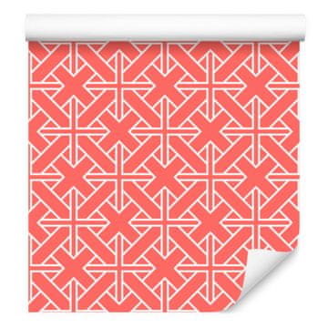 Tapeta z geometrijskim koralnim vzorcem, koralno ozadje za dnevno sobo in spalnico 50x1000 cm