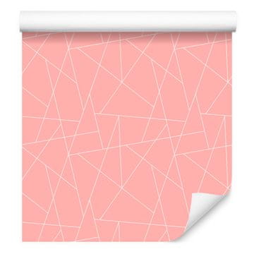 Tapeta z geometrijskim koralnim vzorcem, subtilnimi detajli 50x1000 cm