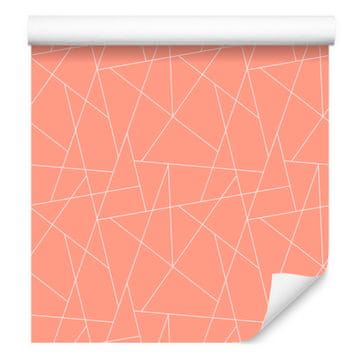 Tapeta z geometrijskim vzorcem, koralni, mehke oblike 50x1000 cm