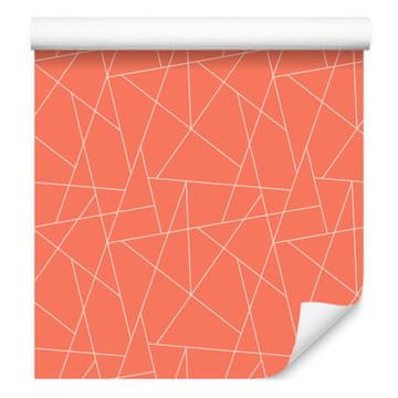 Tapeta geometrijski vzorec koral in breskve, koralno ozadje 50x1000 cm