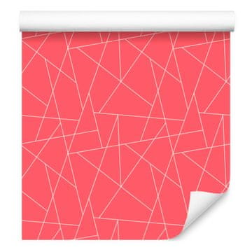 Tapeta Geometrijski vzorec, koralni vrh, koralni spodnji del, 50x1000 cm