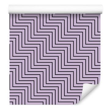Tapeta geometrijski vzorec vijolična in sivka, vijolično ozadje 50x1000 cm