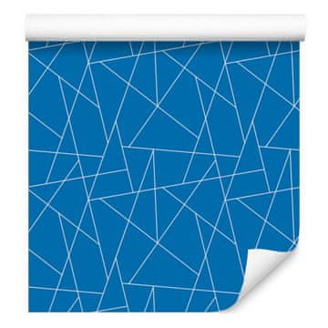 Tapeta z geometrijskim vzorcem modre barve, mehke oblike 50x1000 cm