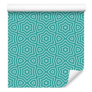 Tapeta z geometrijskim vzorcem v morski in turkizni barvi za dnevno sobo in spalnico 50x1000 cm