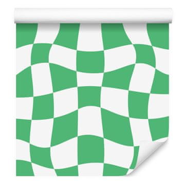 Fototapeta Casual Checkerboard Green, White and Mint 50x1000 cm