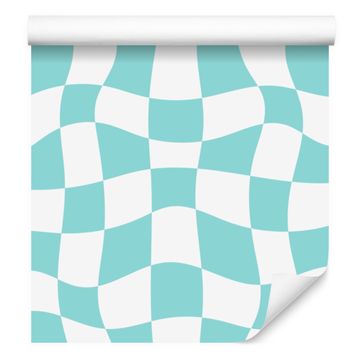 Fototapeta Casual Šahovnica Celadon in bela 50x1000 cm