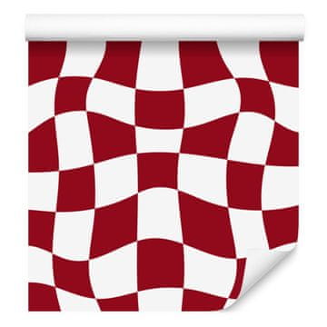 Fototapeta Casual Šahovnica Rdeča in bela 50x1000 cm