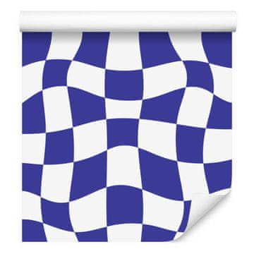 Fototapeta Casual Šahovnica Modra, Bela in Svetlo Siva 50x1000 cm
